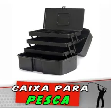 Caixa Pesca 3 Bandejas Preta